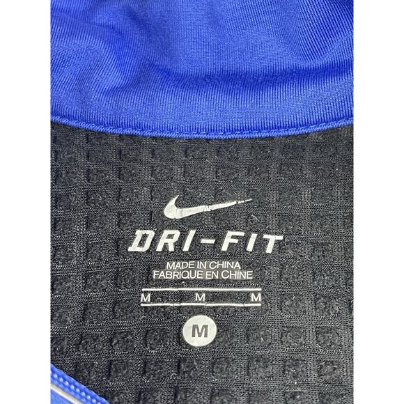 Nike Dri-Fit Women’s Full Zip Blue Athletic Jacket Size Med Thumb Holes Pockets - Picture 12 of 16
